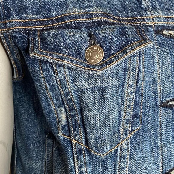 Rag & Bone JEAN 'The Burney' Ladies Denim Vest Main Street Wash Medium Blue XS - Picture 3 of 9